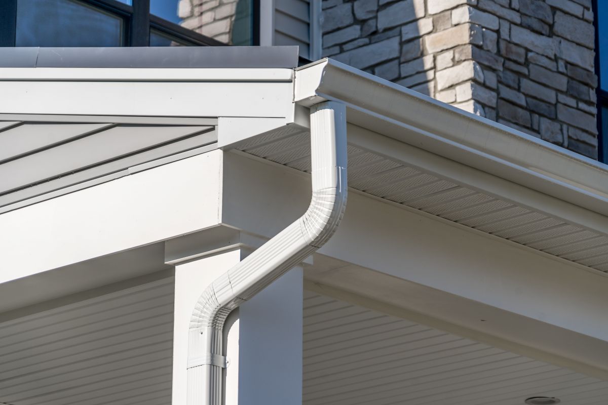 white fascia and gutter system